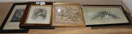 Four 19th century prints